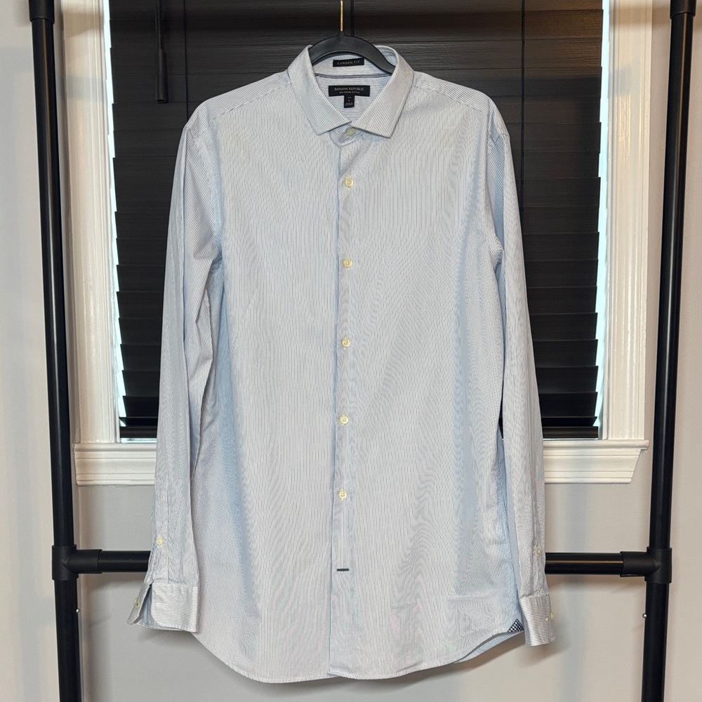 Banana Republic Men's Blue Supima Cotton Dress Shirt